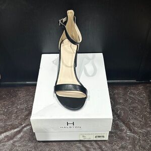 NIB H by Halston Black Ankle Strap Heels